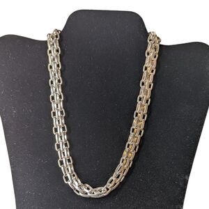 Karine Sultan Necklace Silver Tone 18 - 22 Inch Chain Chunky Statement Vintage